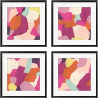 Framed 'Pink Slip 4 Piece Framed Art Print Set' border=