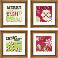 Framed 'Let's Get Jolly 4 Piece Framed Art Print Set' border=