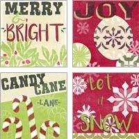 Framed 'Let's Get Jolly 4 Piece Art Print Set' border=