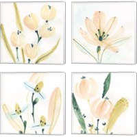 Framed 'Garden Essence 4 Piece Canvas Print Set' border=