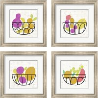 Framed 'Fruitilicious  4 Piece Framed Art Print Set' border=