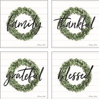 Framed 'Blessed & Grateful 4 Piece Art Print Set' border=