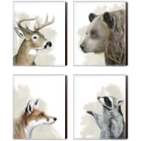 Framed 'Timberland Friend 4 Piece Canvas Print Set' border=