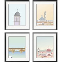 Framed 'Travel Europe with Duomo di Siena 4 Piece Framed Art Print Set' border=