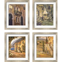 Framed 'Scenic Italy  4 Piece Framed Art Print Set' border=