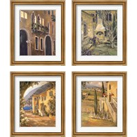 Framed 'Scenic Italy  4 Piece Framed Art Print Set' border=