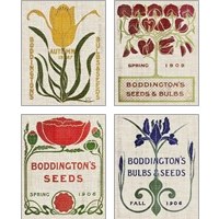 Framed 'Flower Seed Packs 4 Piece Art Print Set' border=