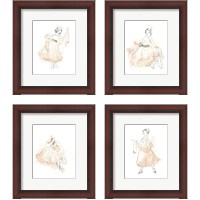 Framed 'Blush & Grey Fashion 4 Piece Framed Art Print Set' border=