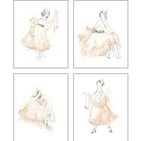 Framed 'Blush & Grey Fashion 4 Piece Art Print Set' border=