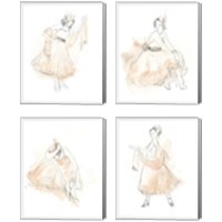 Framed 'Blush & Grey Fashion 4 Piece Canvas Print Set' border=