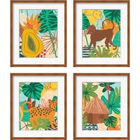 Framed 'Graphic Jungle 4 Piece Framed Art Print Set' border=