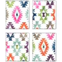 Framed 'Aztec Brights 4 Piece Canvas Print Set' border=