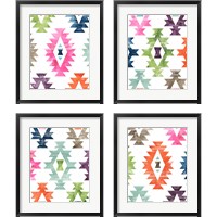 Framed 'Aztec Brights 4 Piece Framed Art Print Set' border=