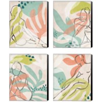 Framed 'Tropical Nude 4 Piece Canvas Print Set' border=