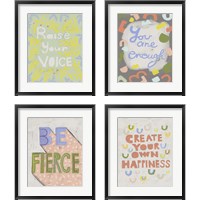 Framed 'Her Voice 4 Piece Framed Art Print Set' border=