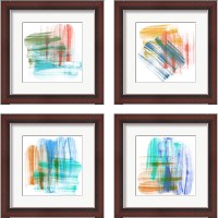 Framed 'Color Swipe  4 Piece Framed Art Print Set' border=