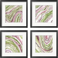 Framed 'Up Close Agate 4 Piece Framed Art Print Set' border=