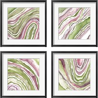 Framed 'Up Close Agate 4 Piece Framed Art Print Set' border=