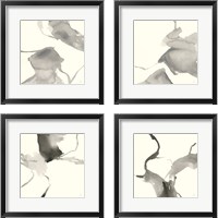 Framed 'Gesture  4 Piece Framed Art Print Set' border=