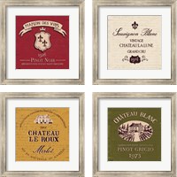 Framed 'Wine Tasting 4 Piece Framed Art Print Set' border=