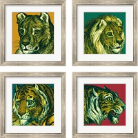 Framed 'Jungle Flair 4 Piece Framed Art Print Set' border=