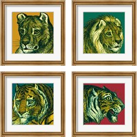 Framed 'Jungle Flair 4 Piece Framed Art Print Set' border=