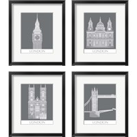 Framed 'London Landmark 4 Piece Framed Art Print Set' border=