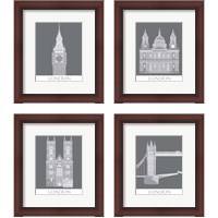 Framed 'London Landmark 4 Piece Framed Art Print Set' border=