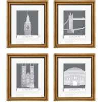 Framed 'London Landmark 4 Piece Framed Art Print Set' border=