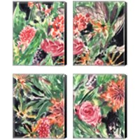 Framed 'Garden Fest 4 Piece Canvas Print Set' border=