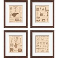 Framed 'Equine Riding Gear 4 Piece Framed Art Print Set' border=