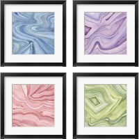 Framed 'Pastel Agate 4 Piece Framed Art Print Set' border=