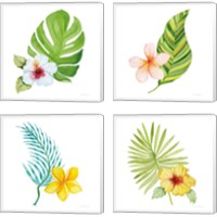 Framed 'Treasures of the Tropics 4 Piece Canvas Print Set' border=