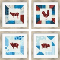 Framed 'Modern Americana Farm Quilt  4 Piece Framed Art Print Set' border=