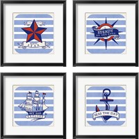 Framed 'On the Coast 4 Piece Framed Art Print Set' border=