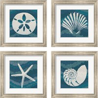 Framed 'Sea Glass 4 Piece Framed Art Print Set' border=