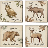 Framed 'Lodge Life 4 Piece Canvas Print Set' border=