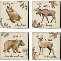 Framed 'Lodge Life 4 Piece Canvas Print Set' border=