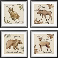 Framed 'Lodge Life 4 Piece Framed Art Print Set' border=