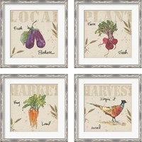 Framed 'Farmers Feast 4 Piece Framed Art Print Set' border=