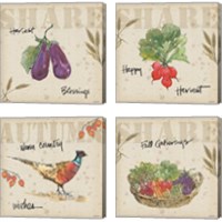 Framed 'Farmers Feast Harvest 4 Piece Canvas Print Set' border=