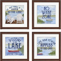 Framed 'Lake Living Panel 4 Piece Framed Art Print Set' border=