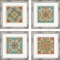 Framed 'Mediterranean Flair  4 Piece Framed Art Print Set' border=