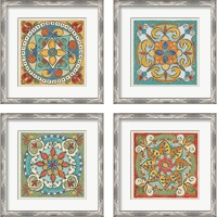 Framed 'Mediterranean Flair  4 Piece Framed Art Print Set' border=