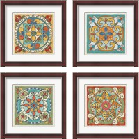 Framed 'Mediterranean Flair  4 Piece Framed Art Print Set' border=