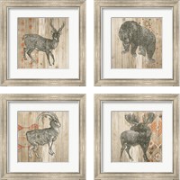 Framed 'Natural History Lodge Southwest 4 Piece Framed Art Print Set' border=