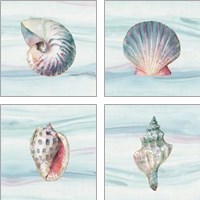 Framed 'Ocean Dream no Filigree 4 Piece Art Print Set' border=