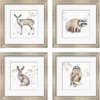 Framed 'Woodland Walk 4 Piece Framed Art Print Set' border=