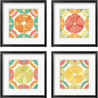 Framed 'Citrus Splash 4 Piece Framed Art Print Set' border=