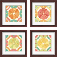 Framed 'Citrus Splash 4 Piece Framed Art Print Set' border=